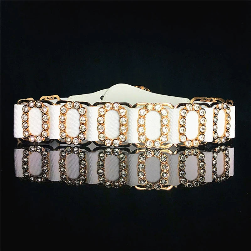 Crystal Rhinestone Belt Ladies Elastic Waistband Handmade Decorative Wide Belt for Dress Coat Wedding Party Clothing Accessories