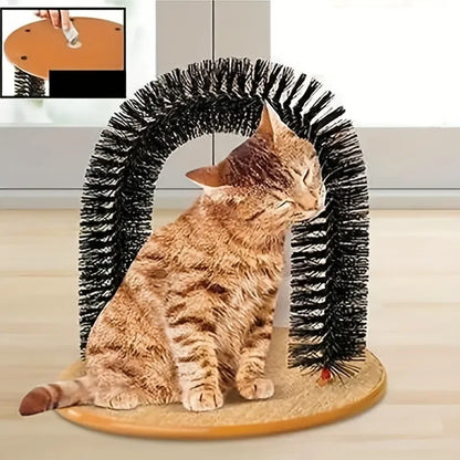 Petlicity Cat Kitten Massaging and Scratching Pet Arch Self Grooming with Soft Comfortable Bristles