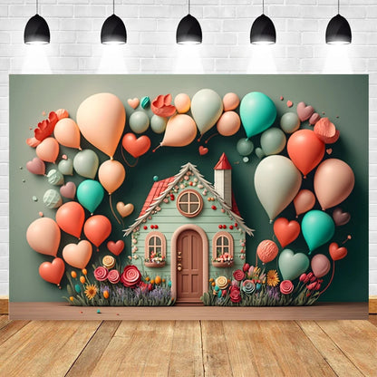 Newborn Baby 1st Birthday Party Photography Backdrop Balloons Boy and Girl Photographic Cakesmash Background Photo Studio Props