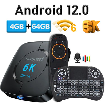 Transpeed Android 12.0 TV Box: 8K & 6K Playback, Enhanced Connectivity - MAGNET MARKET