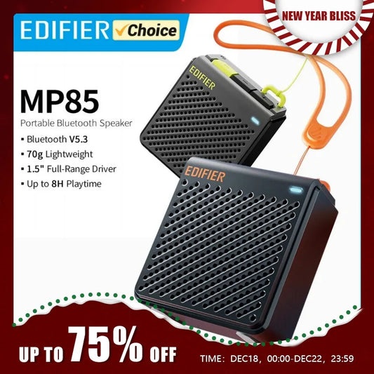 Edifier MP85 Portable Bluetooth Speakers Camping Walking Speaker Wireless Stereo 70g Lightweight 8H Playback Waterproof