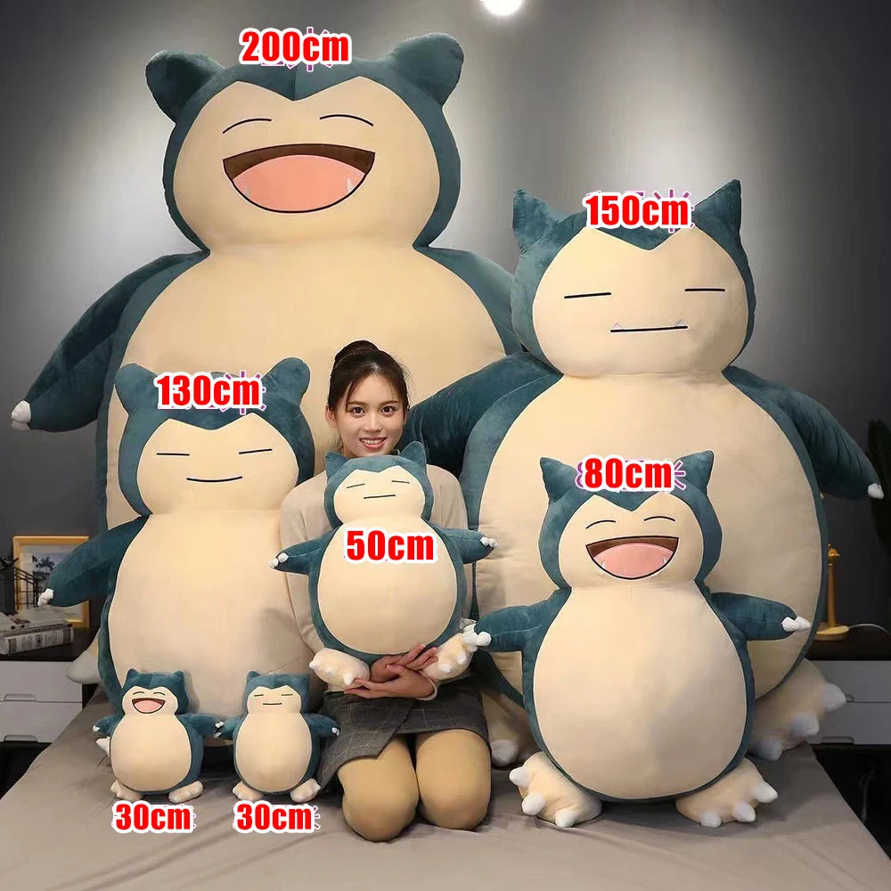 30/200cm Huge Pokemon Snorlax Anime Plush Toys Big Pokémon Plushie Kawaii Semi-finished Leather Holster Pillow Gift for Children