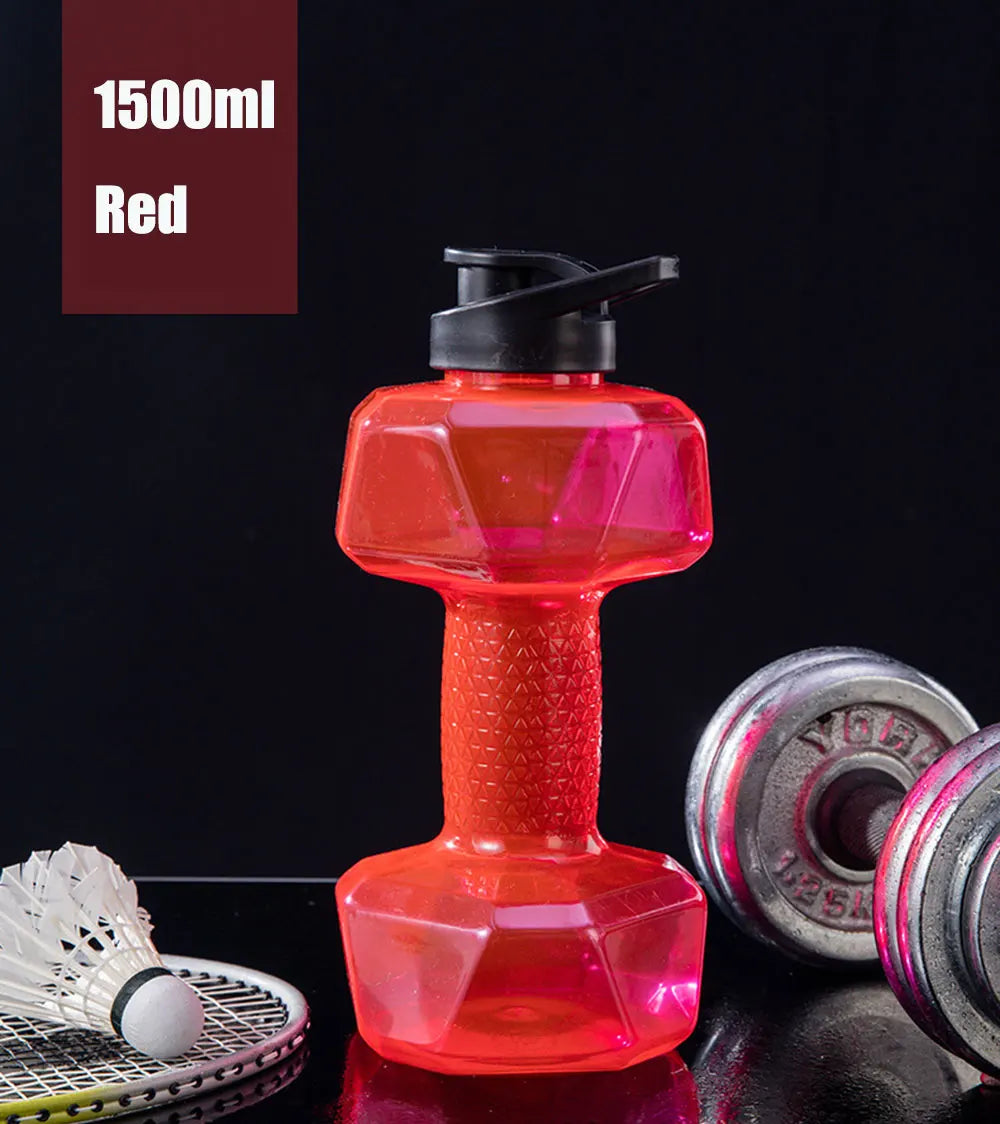 500/1500/2200ml PET Dumbbell Shaped Water Bottle Outdoor Fitness Cycling Kettle Weight Strong Summer Water Drinks Accessories