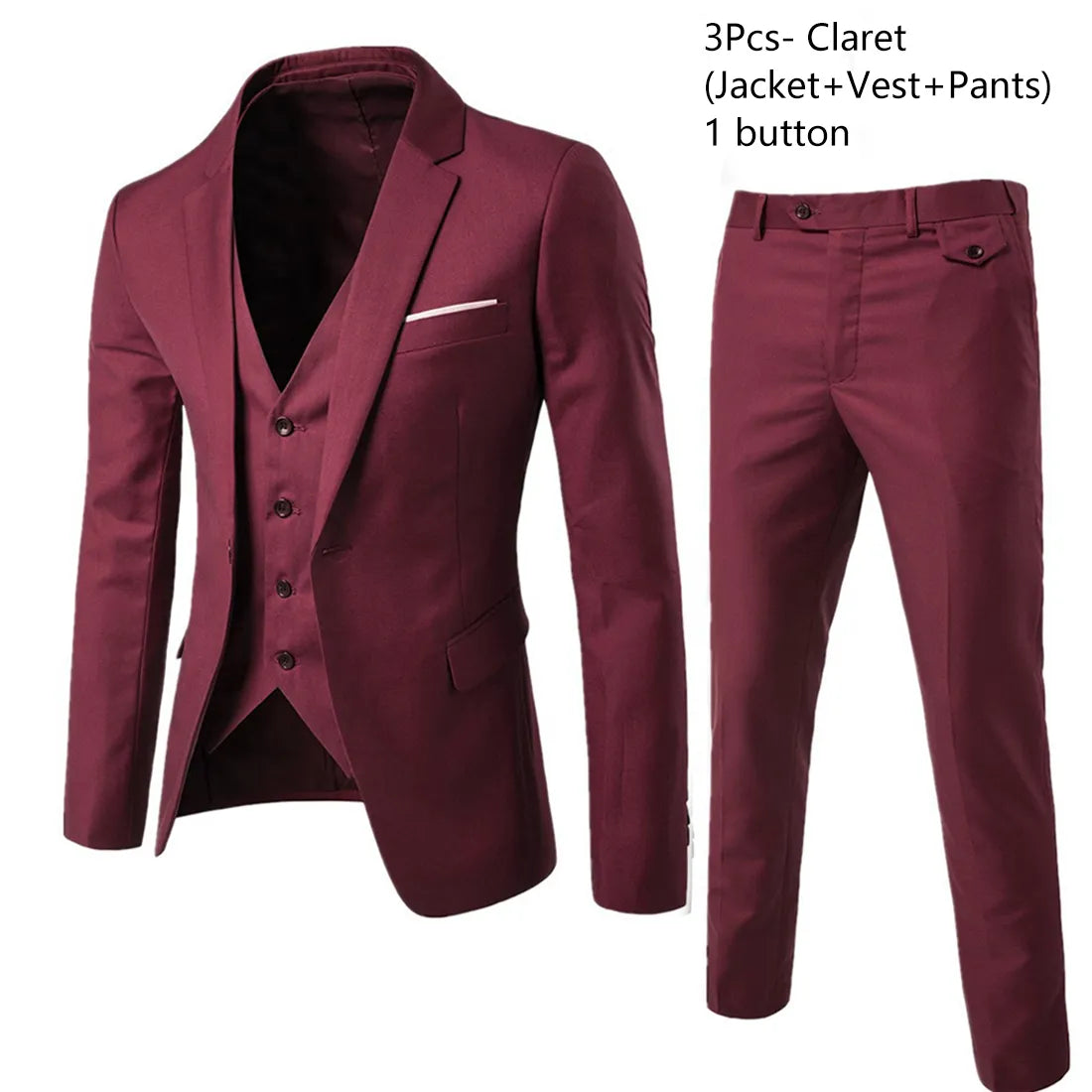 Men Blazers Set Wedding 3 Pieces Elegant 2 Suit Luxury Full Coat Pants Design Latest Vest Business 2023 Slim Fit Jacket Trousers - MAGNET MARKET