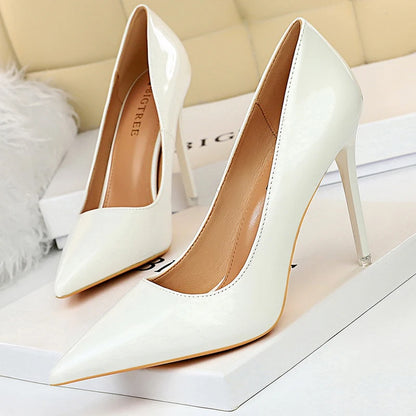 BIGTREE Shoes Woman Pumps Patent Leather High Heels Shoes Women Basic Pump Wedding Shoes Female Stiletto Women Heel Plus Size 43