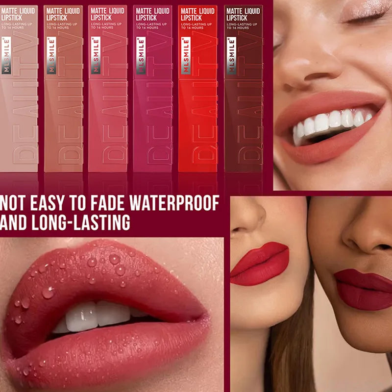 New Matte Ink Liquid Lipstick Makeup, Long Lasting High Impact Color Velvet Nude Lip Gloss Waterproof Red Lip Makeup