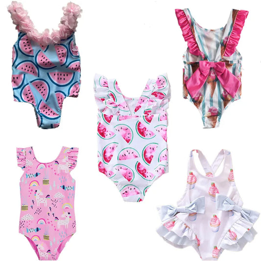 Adorable Bow-Accented Baby Girl Swimsuit: Fun in the Sun for Your Little Mermaid