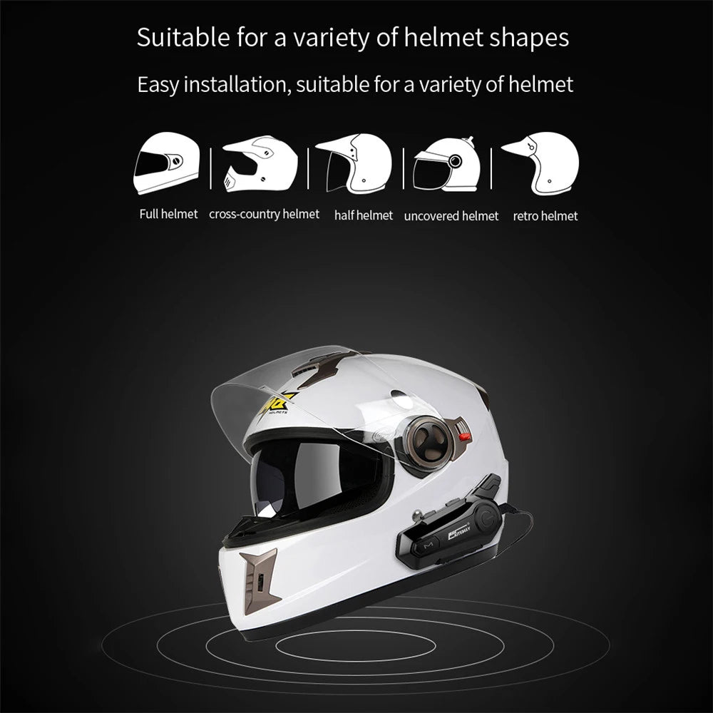 Motor Helmet Headphones Helmet Intercom Bluetooth 5.0 Motorcycle Wireless Headset 30M Interphone Speaker Walkie Helmet Talkie