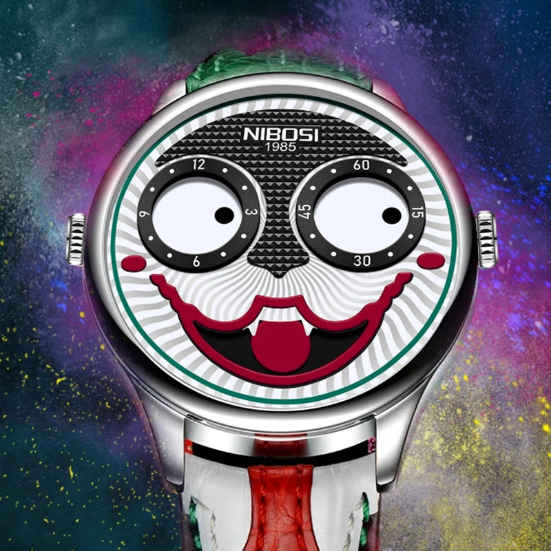 Cool Joker Watch Men Classic Men's Clown Watches Fashion Leather Strap Waterproof Quartz Wristwatches Reloj Hombre Drop Shipping