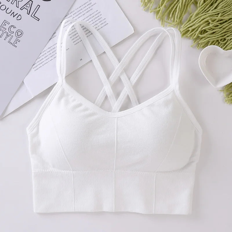 Breathable Women Sport Bra Anti-sweat Fitness Sleep Top Seamless Bra Shockproof Crop Women Push Up Sport Bra Gym Workout