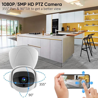 FHD WIFI PTZ Camera IP CCTV Security Protector Surveillance Wireless Camera Smart Auto Tracking Baby Monitor with Google Alexa