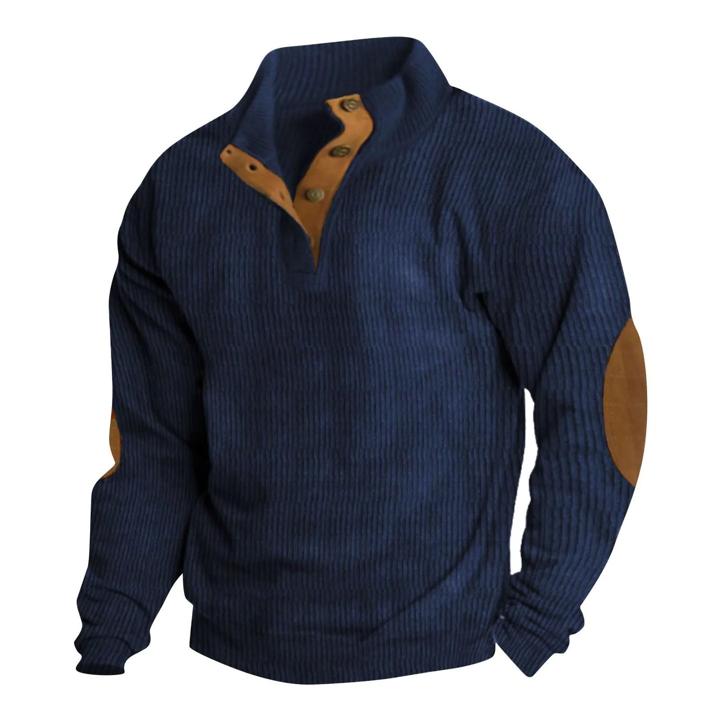 Men's Stand Collar Long-Sleeved Sweater: Fashionable and Casual Autumn Style - MAGNET MARKET