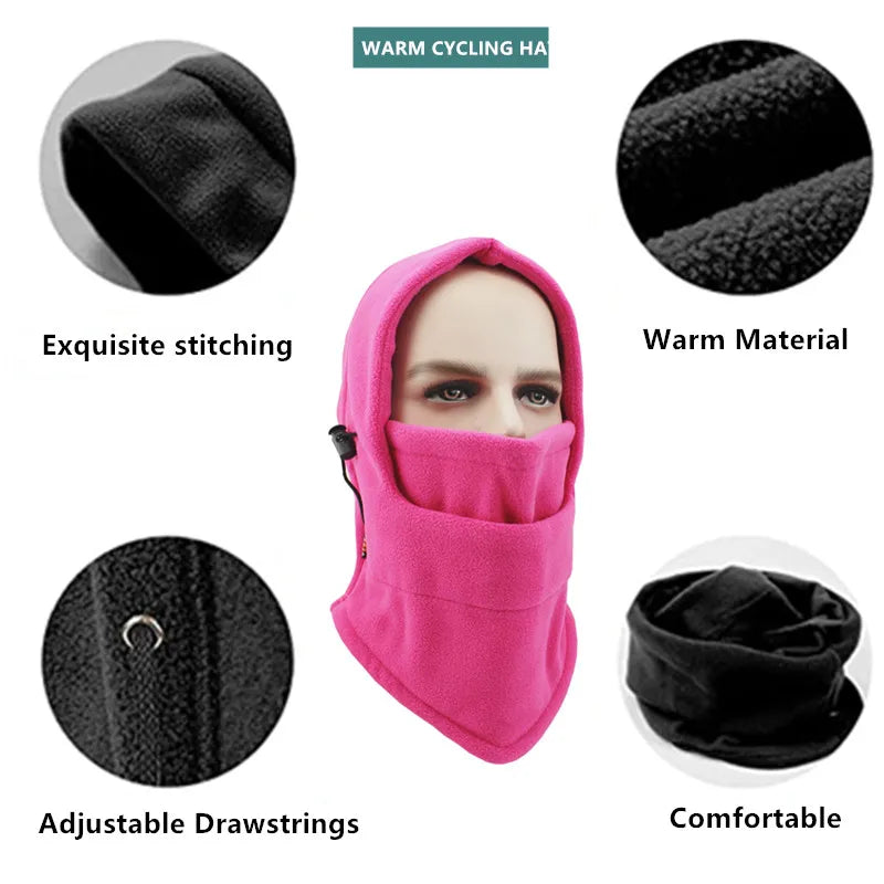 Winter Bike Hat Balaclava Fleece Riding Cap Windproof Warm Face Mask for Men and Women Suitable for Riding Skiing Outdoor Sports