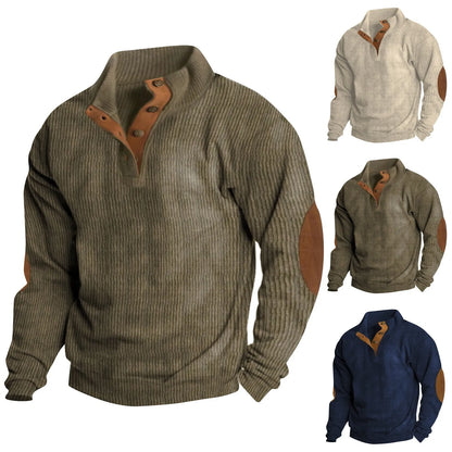 Men's Stand Collar Long-Sleeved Sweater: Fashionable and Casual Autumn Style - MAGNET MARKET