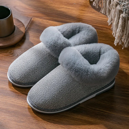 Women Men Couples Home Slippers New Fashion Warm Winter Furry Soft Short Plush Slipper Non Slip Bedroom Slides Indoor Shoes