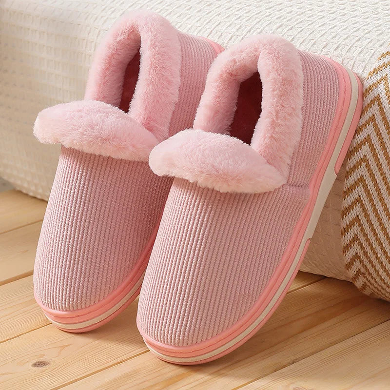 Women Men Couples Home Slippers New Fashion Warm Winter Furry Soft Short Plush Slipper Non Slip Bedroom Slides Indoor Shoes