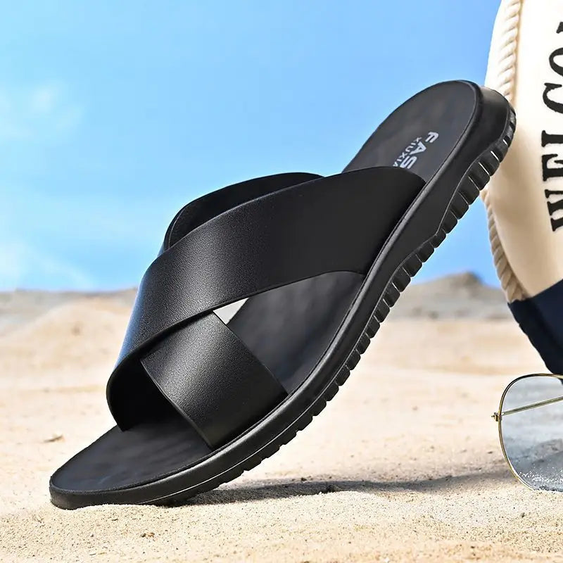 Men Slippers Summer 2024 Large Size Outdoor Beach Casual Sandals Trend Men's Shoes Flat Non-slip Comfortable Shoes Zapatillas