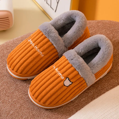 Women Men Couples Home Slippers New Fashion Warm Winter Furry Soft Short Plush Slipper Non Slip Bedroom Slides Indoor Shoes