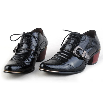 2024 Luxury Brand Business Office Wedding Footwear Male High Heel Shoes Men Dress Shoes Fashion Patent Leather Men's Formal Shoe