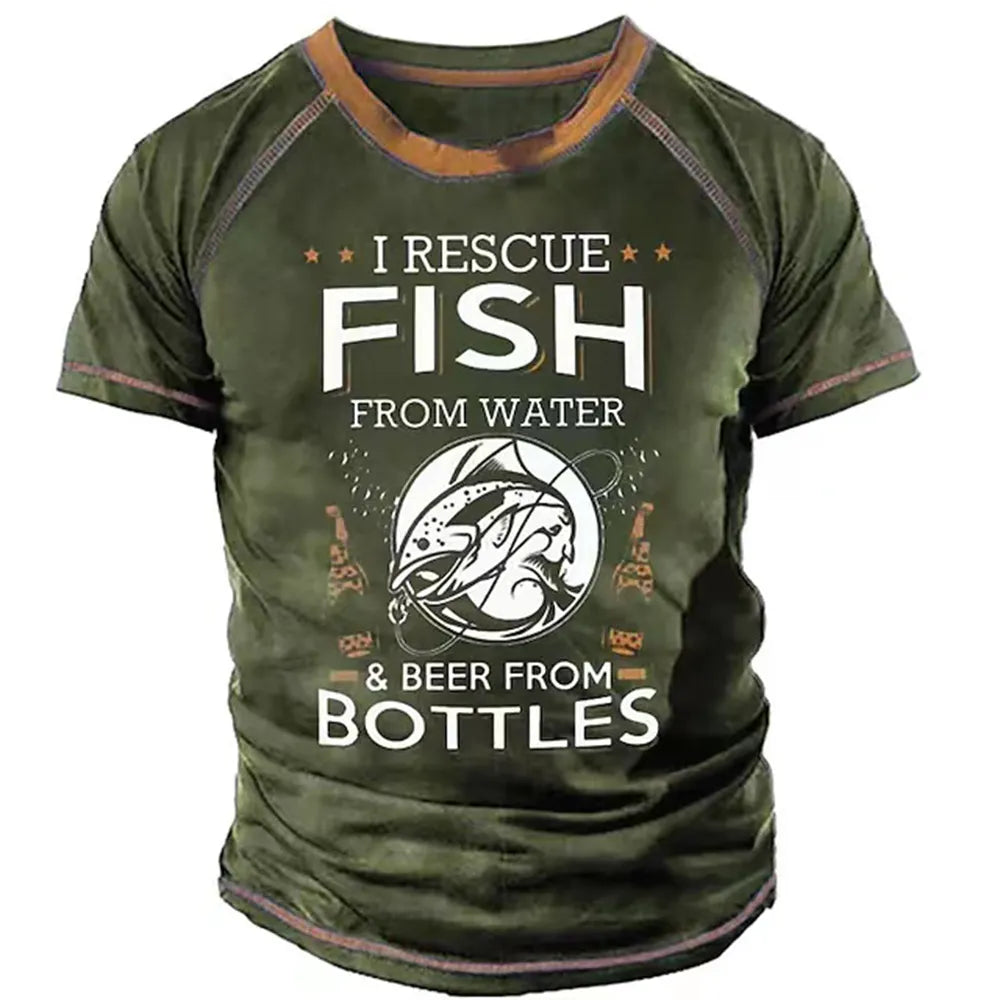 2023 New Men's T-Shirts Short Sleeve Tops Summer Clothing Fishing Graphic Shirts Men Dress Streetwear O-Neck Pullovers 5XL Tee - MAGNET MARKET