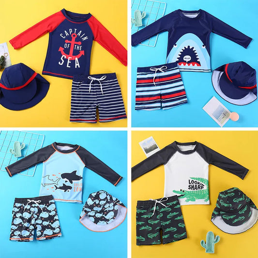 Cute Cartoon Pattern 3-Piece Kids Swimming Set: Fun in the Sun for Your Little Adventurers