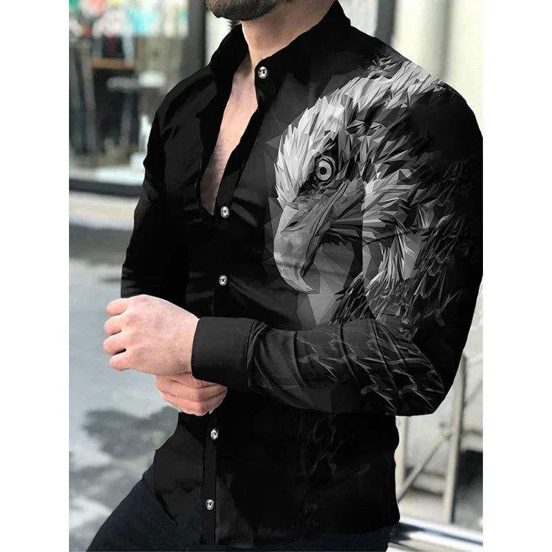 Fashion men's long sleeved shirt trend design Starry Sky Luxury shirts Men's social street casual shirt 2023 Lapel long sleeved - MAGNET MARKET