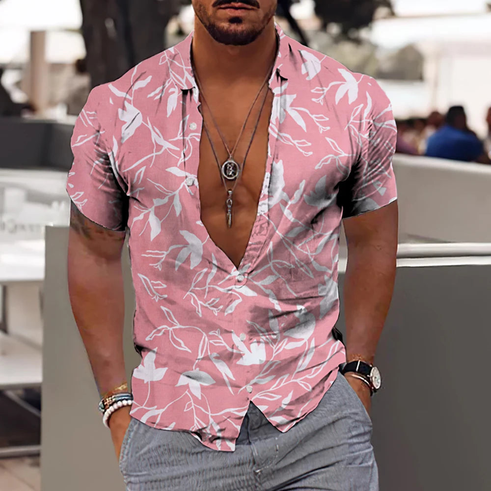 2023 Coconut Tree Shirts For Men 3d Printed Men's Hawaiian Shirt Beach 5xl Short Sleeve Fashion Tops Tee Shirt Man Blouse Camisa