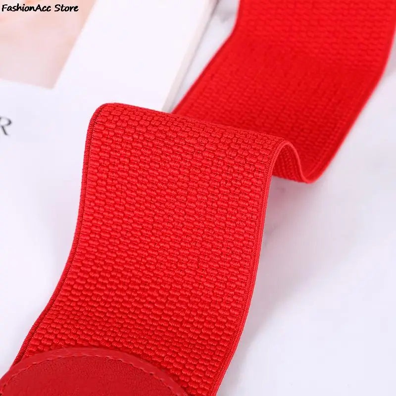 New Fashion Ladies Decorated Elastic Wide Belt Buckle Dress Sweater Belts for Women