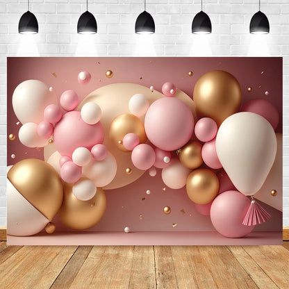 Newborn Baby 1st Birthday Party Photography Backdrop Balloons Boy and Girl Photographic Cakesmash Background Photo Studio Props