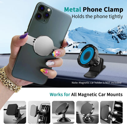 Metal Phone Clamp for Magnet Car Mounts Cellphone Clip for Magnetic Car Holder Compatible with iPhone Samsung Xiaomi Smartphones